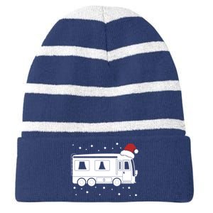 Christmas Caravan Camping Santa Hat Xmas Gift Striped Beanie with Solid Band