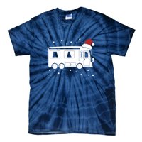 Christmas Caravan Camping Santa Hat Xmas Gift Tie-Dye T-Shirt