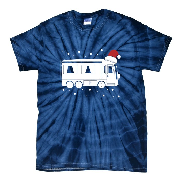 Christmas Caravan Camping Santa Hat Xmas Gift Tie-Dye T-Shirt