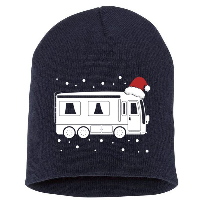 Christmas Caravan Camping Santa Hat Xmas Gift Short Acrylic Beanie