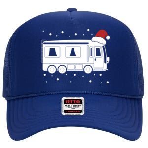 Christmas Caravan Camping Santa Hat Xmas Gift High Crown Mesh Back Trucker Hat