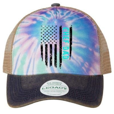 Chef Cook Dad American Flag 4th Of July Fathers Day Gift Legacy Tie Dye Trucker Hat