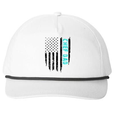 Chef Cook Dad American Flag 4th Of July Fathers Day Gift Snapback Five-Panel Rope Hat