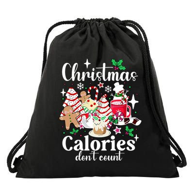 Christmas Calories DonT Count Drawstring Bag