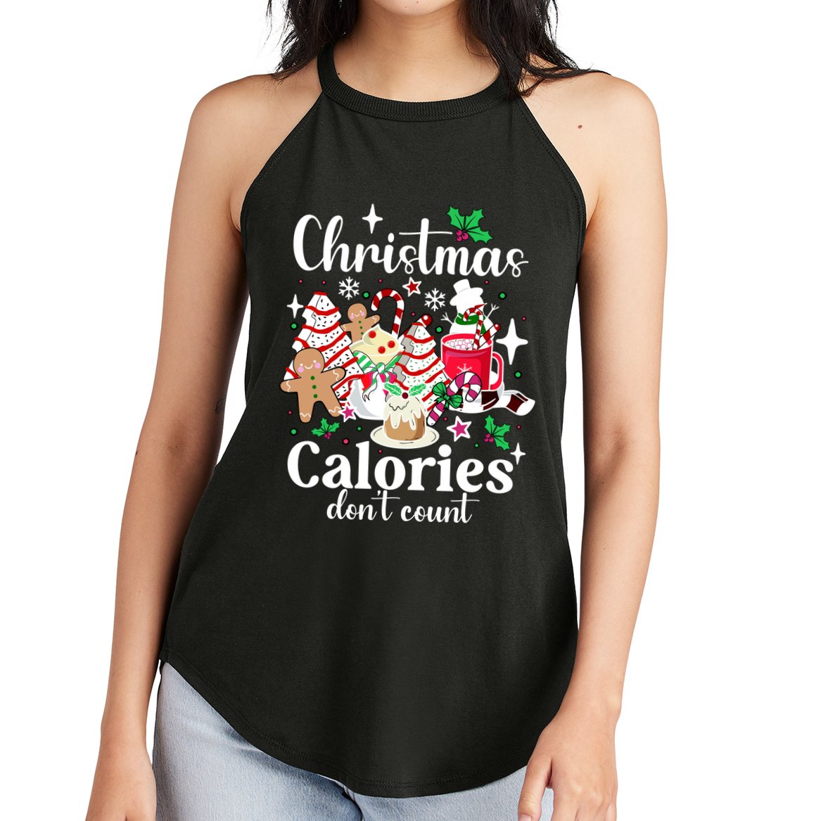 Christmas Calories DonT Count Women's Perfect Tri Rocker Tank