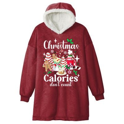 Christmas Calories DonT Count Hooded Wearable Blanket