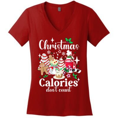 Christmas Calories DonT Count Women's V-Neck T-Shirt