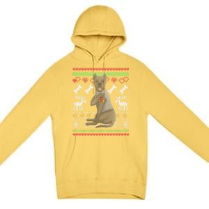 Cane Corso Dog Santa Claus Ugly Christmas Pattern Xgiftmas Gift Premium Pullover Hoodie