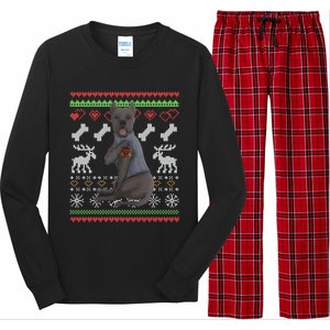 Cane Corso Dog Santa Claus Ugly Christmas Pattern Xgiftmas Gift Long Sleeve Pajama Set