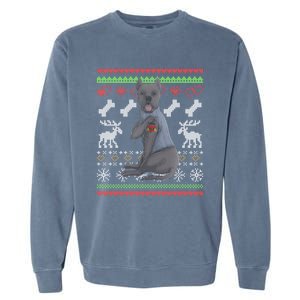 Cane Corso Dog Santa Claus Ugly Christmas Pattern Xgiftmas Gift Garment-Dyed Sweatshirt