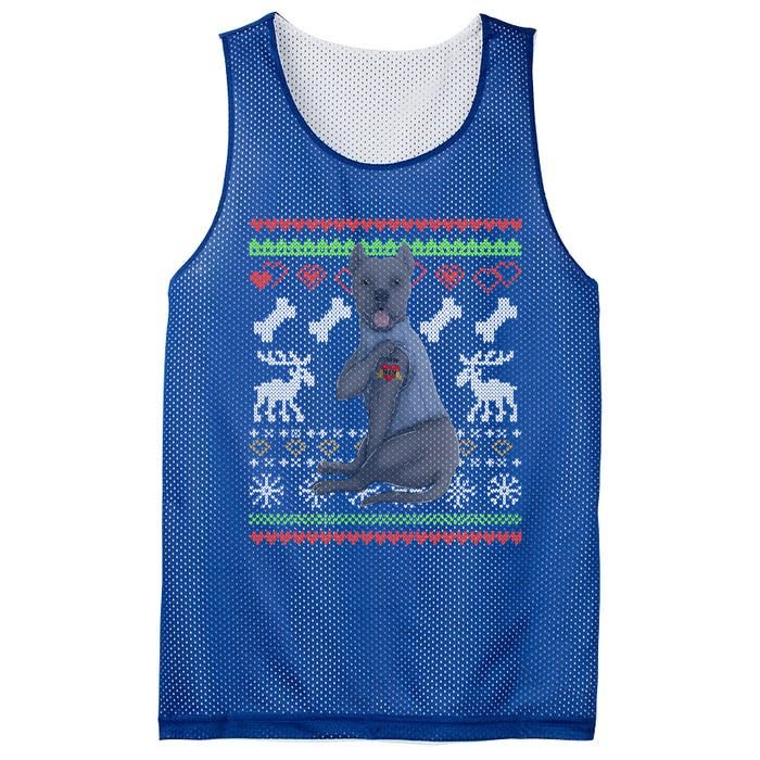 Cane Corso Dog Santa Claus Ugly Christmas Pattern Xgiftmas Gift Mesh Reversible Basketball Jersey Tank