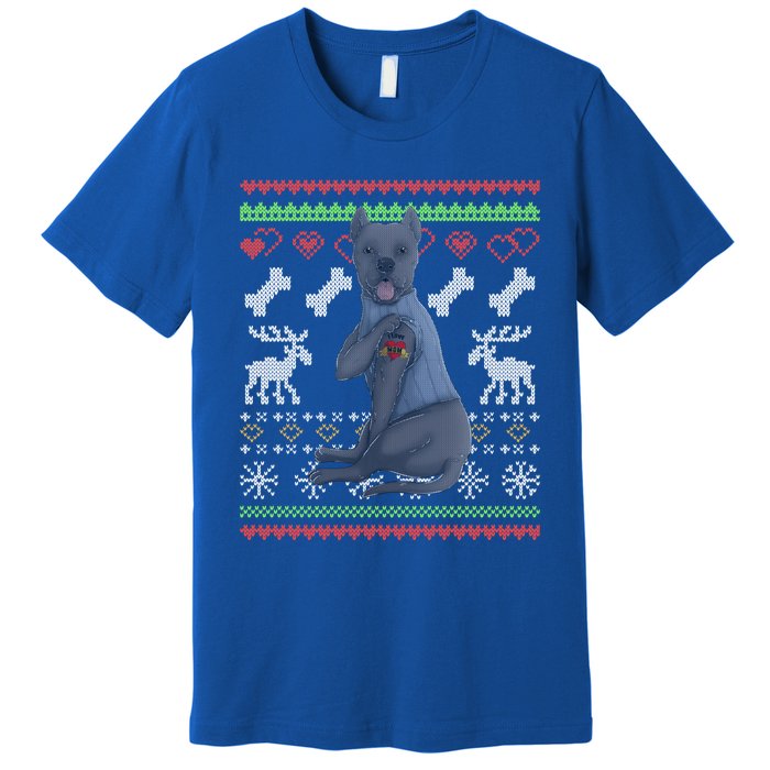 Cane Corso Dog Santa Claus Ugly Christmas Pattern Xgiftmas Gift Premium T-Shirt