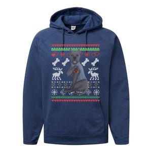 Cane Corso Dog Santa Claus Ugly Christmas Pattern Xgiftmas Gift Performance Fleece Hoodie