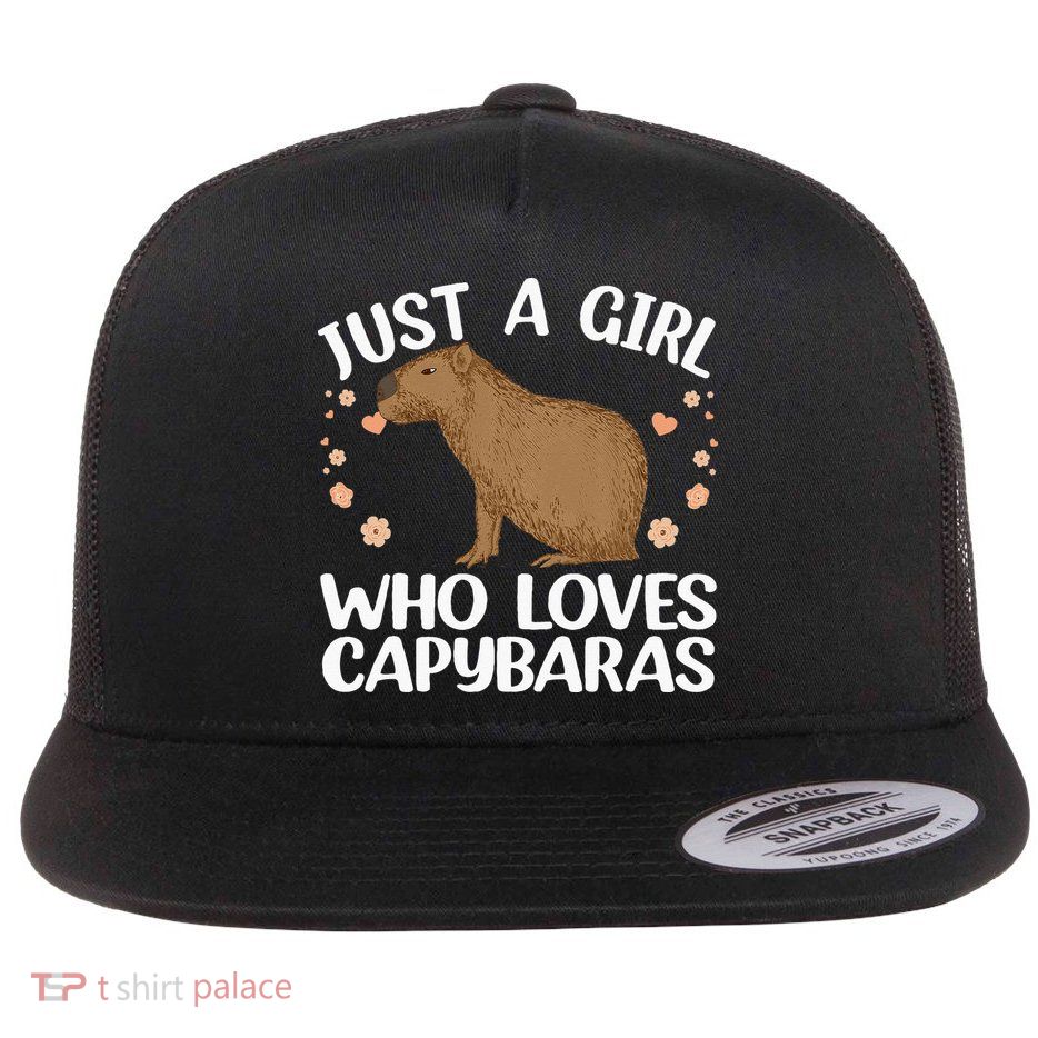 Cool Capybara Design For Women Rodent Animal Capybara Flatbill Hat