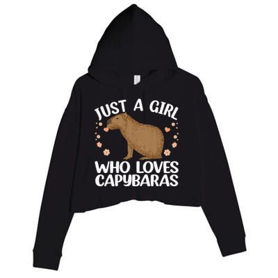 Cool Capybara Design For Women Rodent Animal Capybara Crop Fleece Hoodie