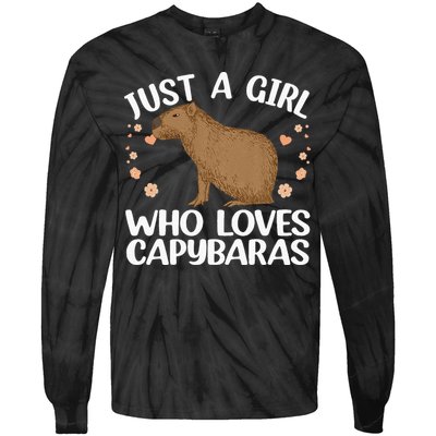 Cool Capybara Design For Women Rodent Animal Capybara Tie-Dye Long Sleeve Shirt