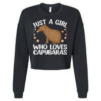 Cool Capybara Design For Women Rodent Animal Capybara Cropped Pullover Crew