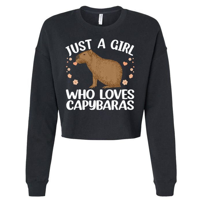 Cool Capybara Design For Women Rodent Animal Capybara Cropped Pullover Crew