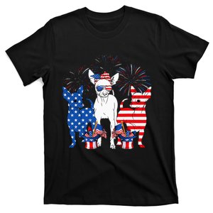 Cute Chihuahua Dogs American Flag Indepedence Day July 4th T-Shirt