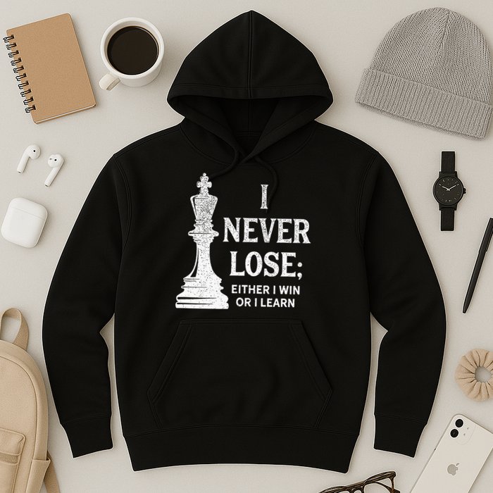 Classic Chess Design I Never Lose I Either Win Or Learn Hoodie