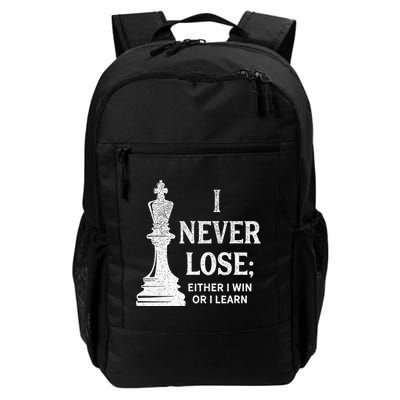 Classic Chess Design I Never Lose I Either Win Or Learn Backpack