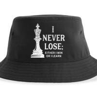 Classic Chess Design I Never Lose I Either Win Or Learn Sustainable Bucket Hat