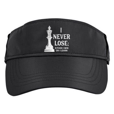 Classic Chess Design I Never Lose I Either Win Or Learn Adult Drive Performance Visor