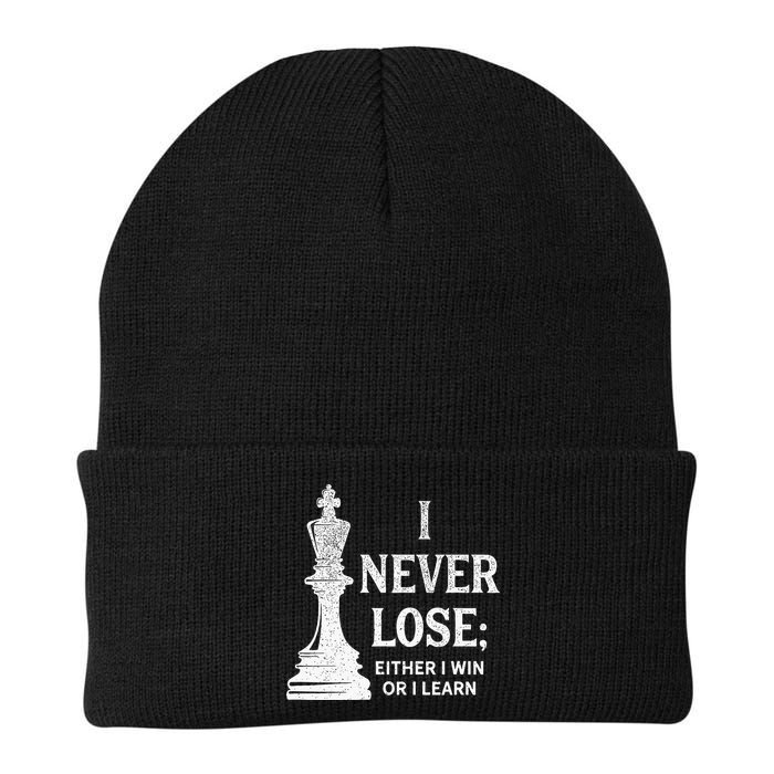 Classic Chess Design I Never Lose I Either Win Or Learn Beanie