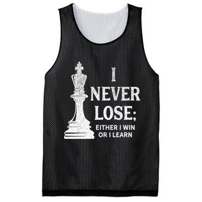 Classic Chess Design I Never Lose I Either Win Or Learn Mesh Reversible Basketball Jersey Tank