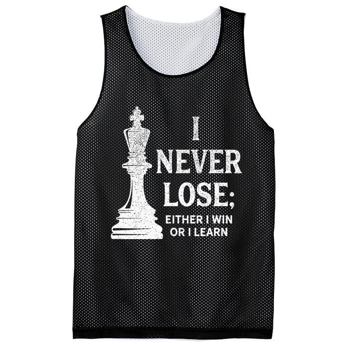 Classic Chess Design I Never Lose I Either Win Or Learn Mesh Reversible Basketball Jersey Tank