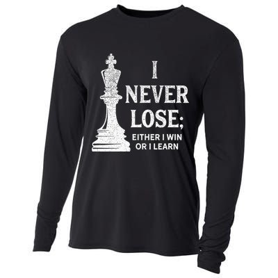 Classic Chess Design I Never Lose I Either Win Or Learn Cooling Performance Long Sleeve Crew