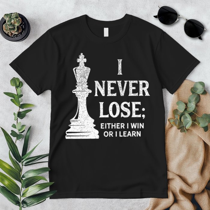 Classic Chess Design I Never Lose I Either Win Or Learn Premium T-Shirt