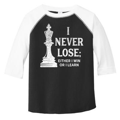 Classic Chess Design I Never Lose I Either Win Or Learn Toddler Fine Jersey T-Shirt