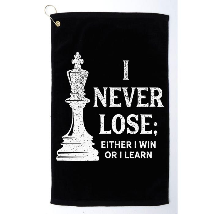 Classic Chess Design I Never Lose I Either Win Or Learn Golf Towel