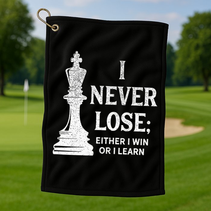 Classic Chess Design I Never Lose I Either Win Or Learn Golf Towel
