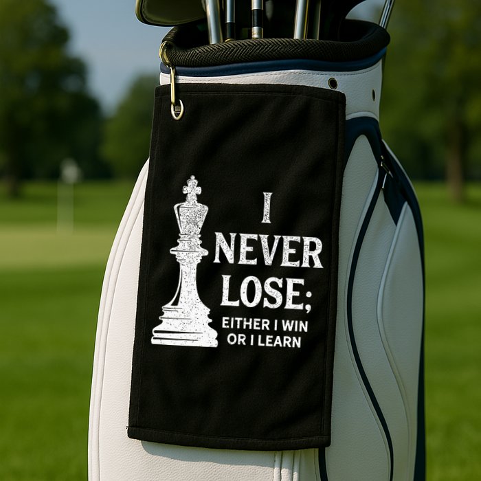 Classic Chess Design I Never Lose I Either Win Or Learn Golf Towel