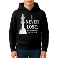 Classic Chess Design I Never Lose I Either Win Or Learn Kids Hoodie