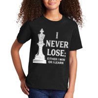 Classic Chess Design I Never Lose I Either Win Or Learn Kids T-Shirt