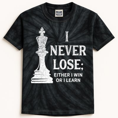 Classic Chess Design I Never Lose I Either Win Or Learn Kids Tie-Dye T-Shirt