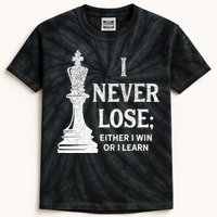 Classic Chess Design I Never Lose I Either Win Or Learn Kids Tie-Dye T-Shirt