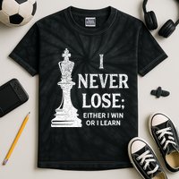 Classic Chess Design I Never Lose I Either Win Or Learn Kids Tie-Dye T-Shirt