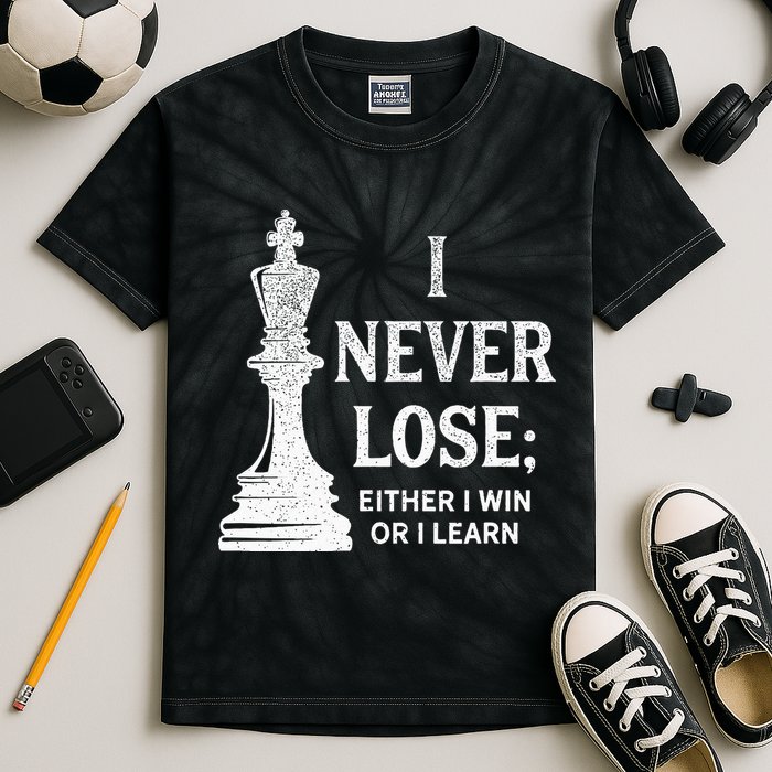 Classic Chess Design I Never Lose I Either Win Or Learn Kids Tie-Dye T-Shirt