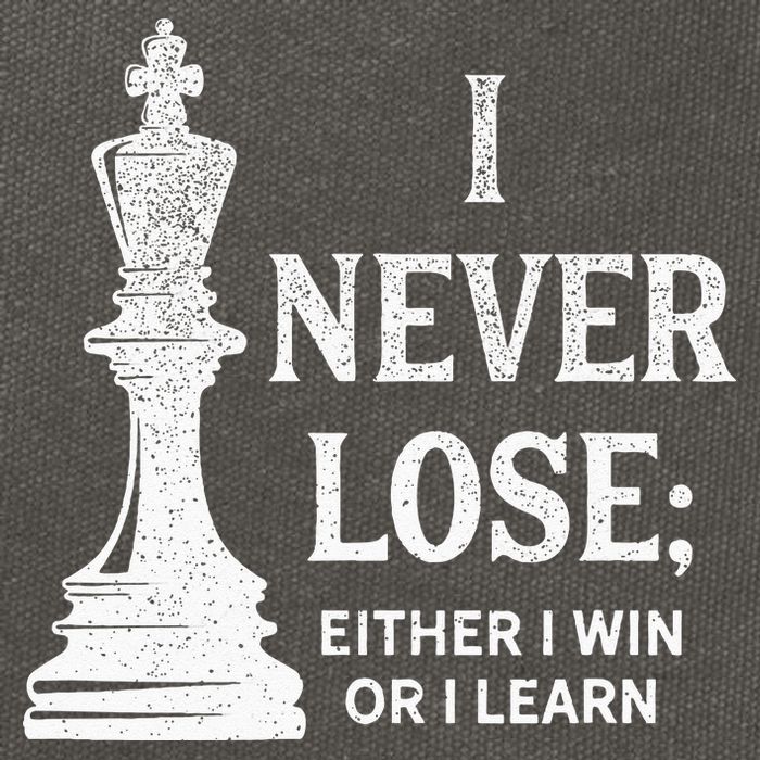 Classic Chess Design I Never Lose I Either Win Or Learn Cotton Canvas Backpack