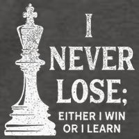Classic Chess Design I Never Lose I Either Win Or Learn Vector Backpack