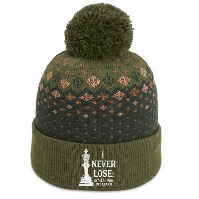 Classic Chess Design I Never Lose I Either Win Or Learn The Baniff Cuffed Pom Beanie