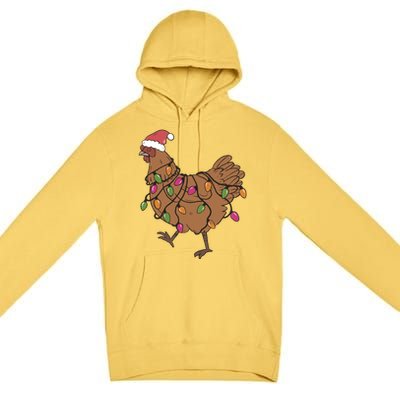 Christmas Chicken Dtf Transfer Ready To Press Direct To Film Hot Or Cold Peel Premium Pullover Hoodie