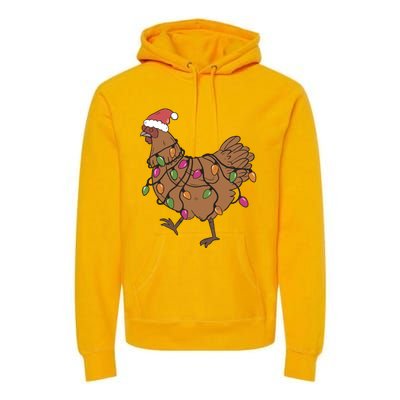 Christmas Chicken Dtf Transfer Ready To Press Direct To Film Hot Or Cold Peel Premium Hoodie