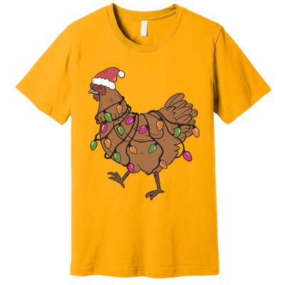 Christmas Chicken Dtf Transfer Ready To Press Direct To Film Hot Or Cold Peel Premium T-Shirt