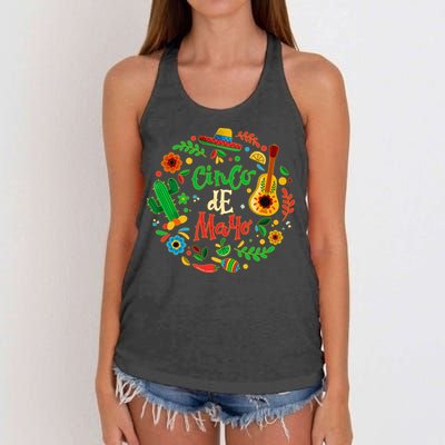 Celebrate Cinco De Mayo Women's Knotted Racerback Tank
