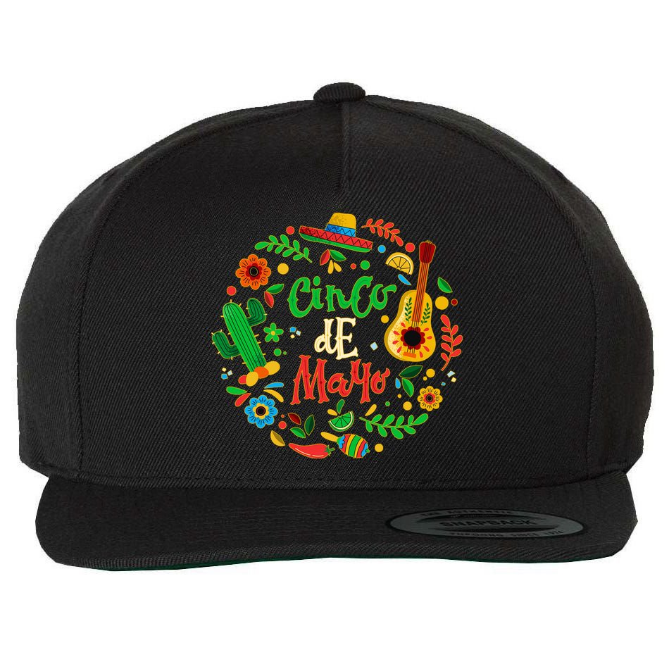 Celebrate Cinco De Mayo Wool Snapback Cap